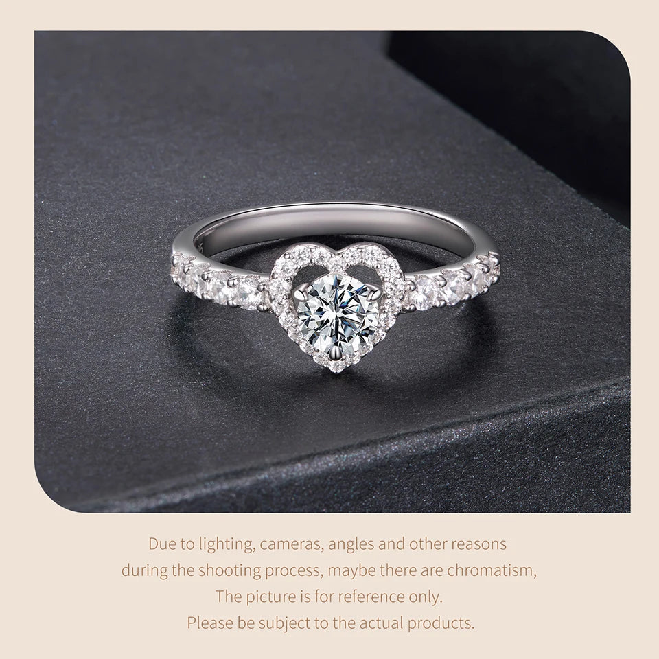 Moissanite Heart Eternity Ring