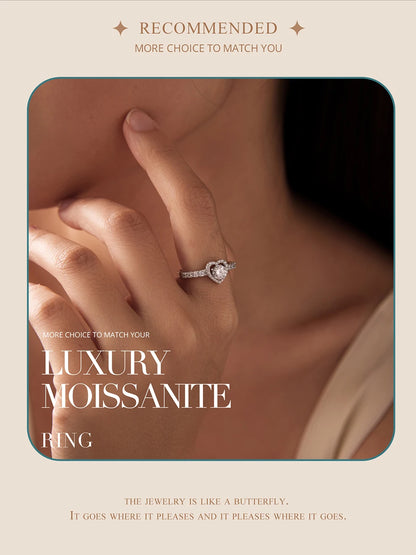 Moissanite Heart Eternity Ring