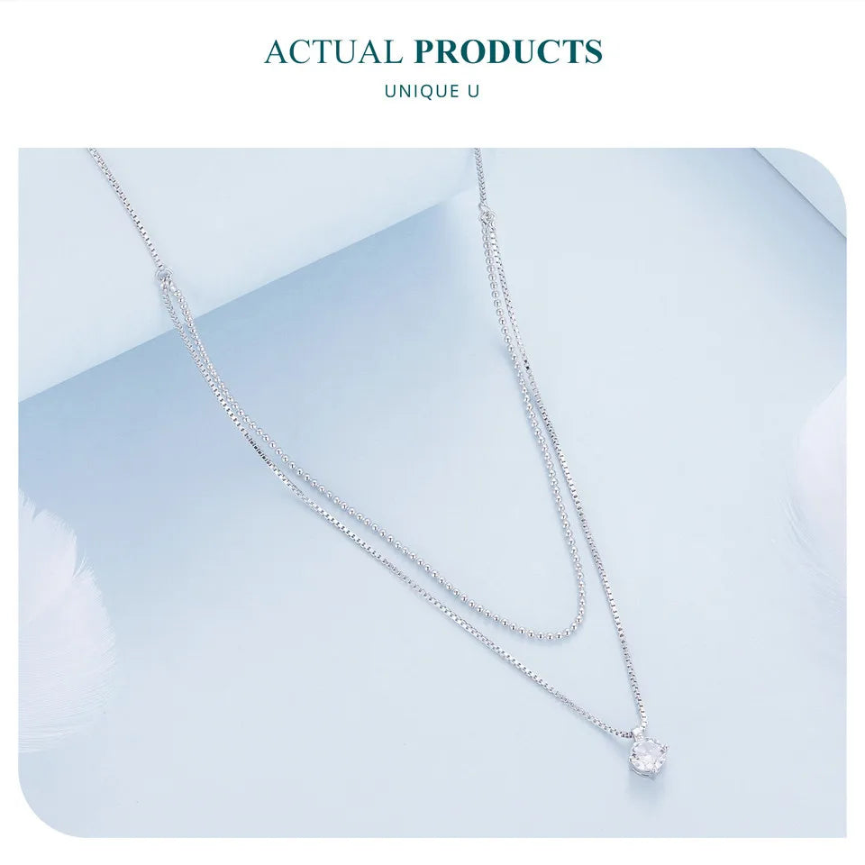 Double Layer Sterling Silver Necklace