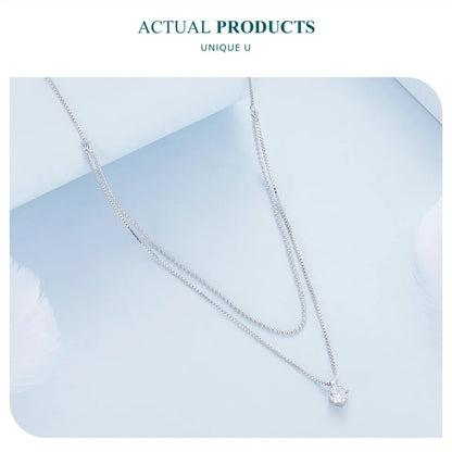 Double Layer Sterling Silver Necklace