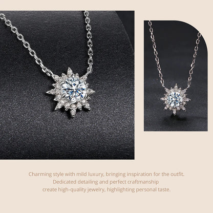 Radiant Sun Moissanite Pendant Necklace