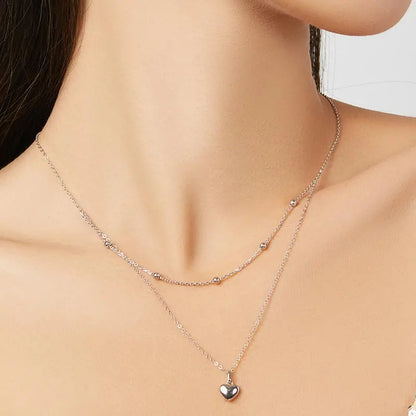 Double Heart Pendant Necklace