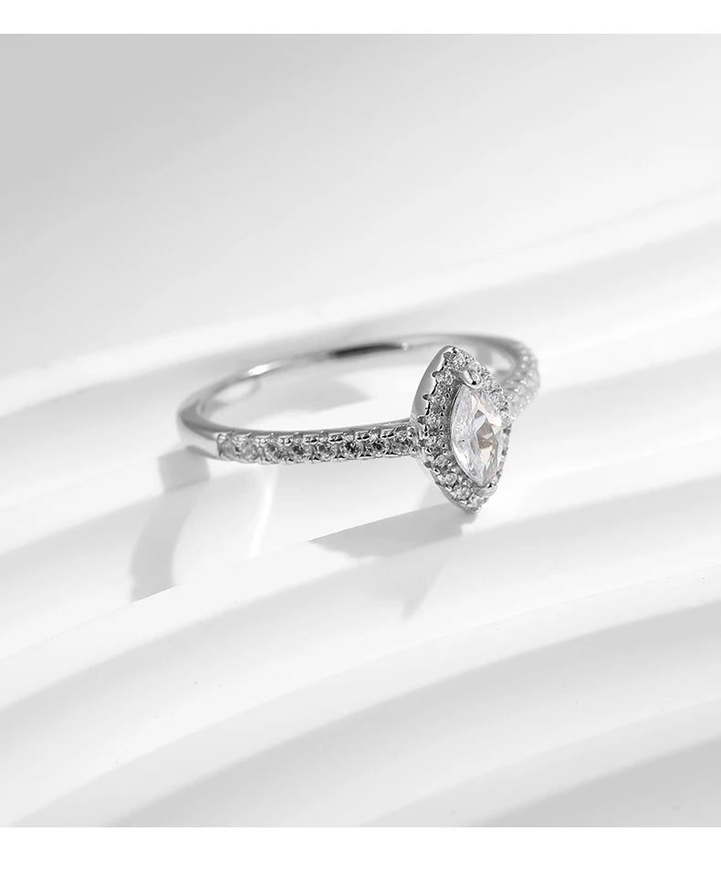 Marquise Cut Sterling Silver Ring