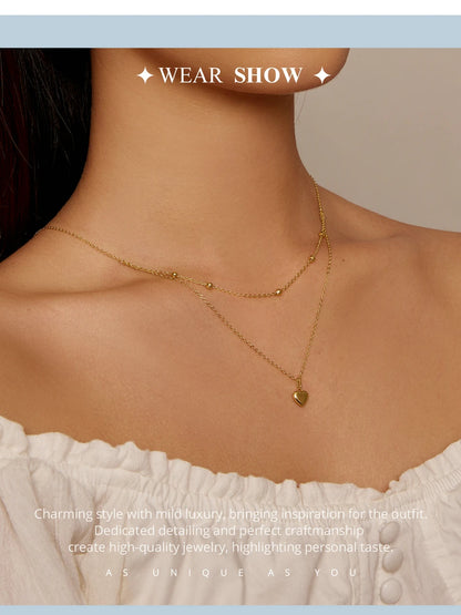 Double Heart Pendant Necklace