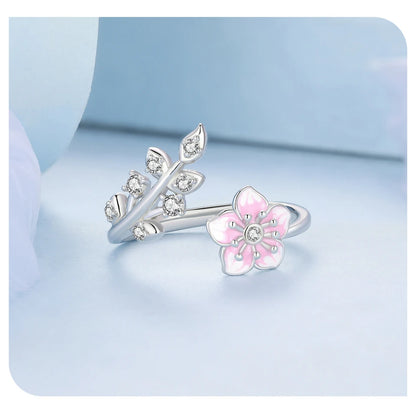 Pink Cherry Blossom Open Ring