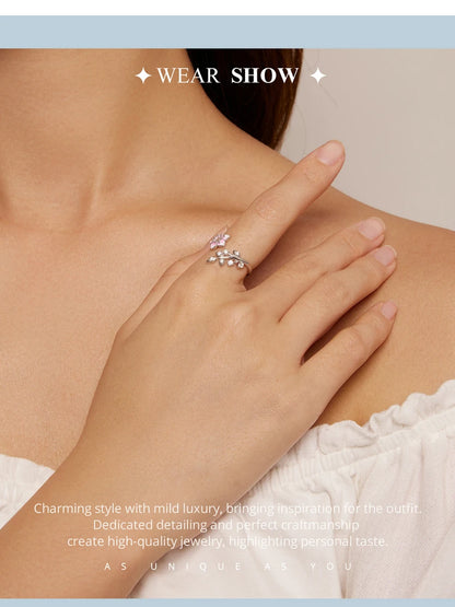 Pink Cherry Blossom Open Ring