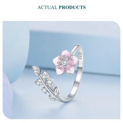 Pink Cherry Blossom Open Ring