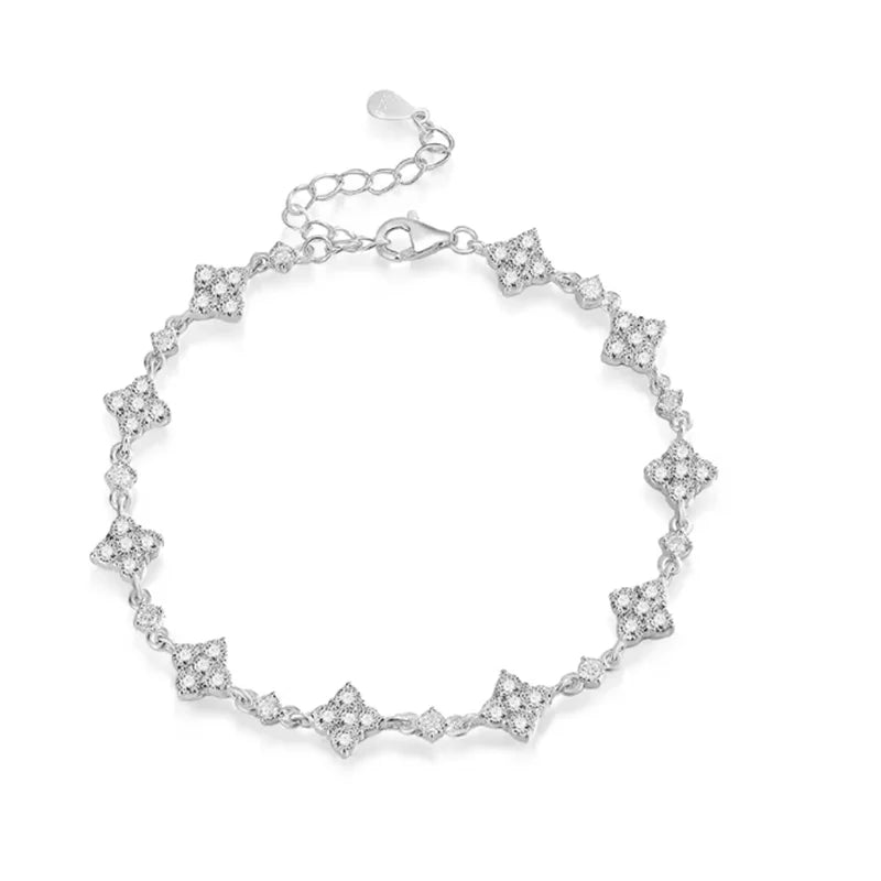 Moissanite Four Leaf Clover Bracelet