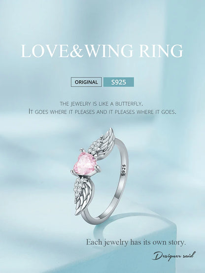 Angel Wing Heart Ring