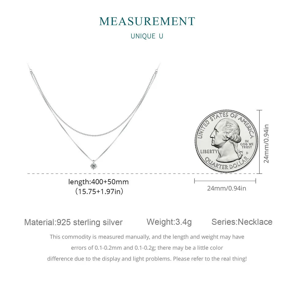 Double Layer Sterling Silver Necklace