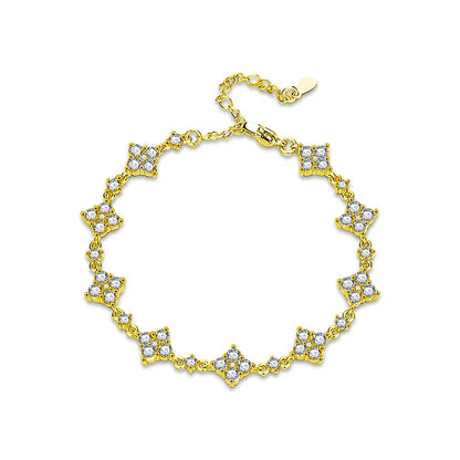 Moissanite Four Leaf Clover Bracelet