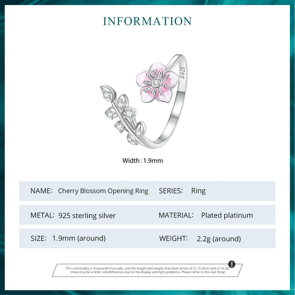 Pink Cherry Blossom Open Ring