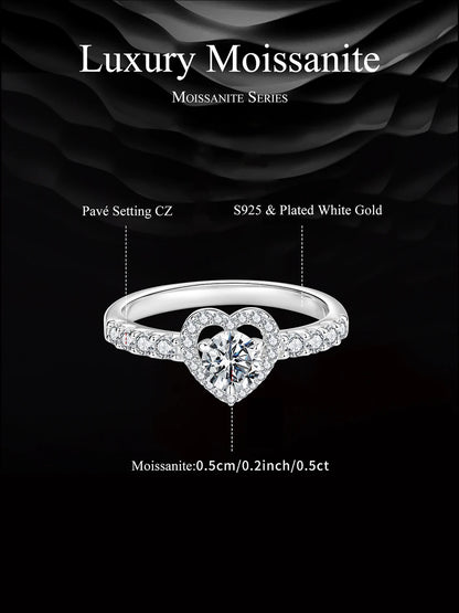 Moissanite Heart Eternity Ring