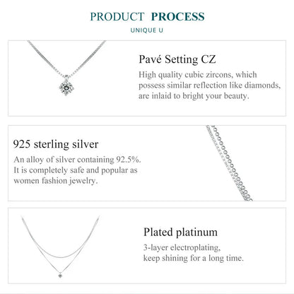 Double Layer Sterling Silver Necklace