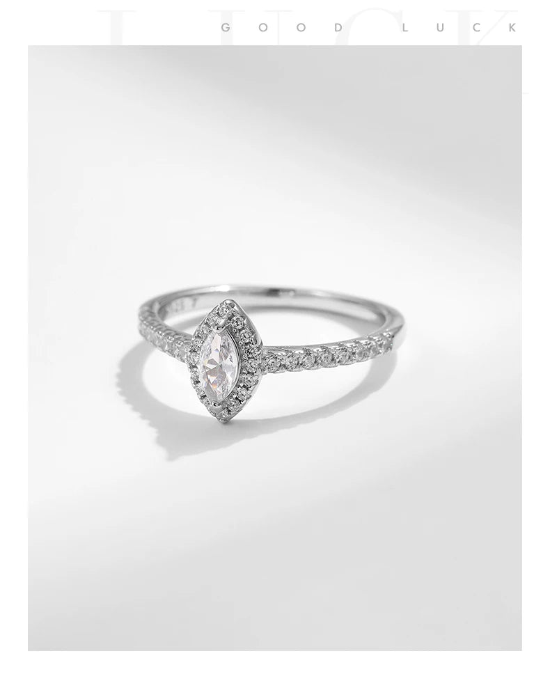 Marquise Cut Sterling Silver Ring