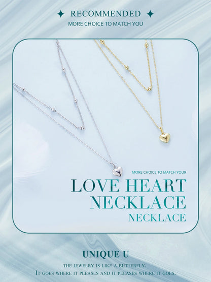 Double Heart Pendant Necklace