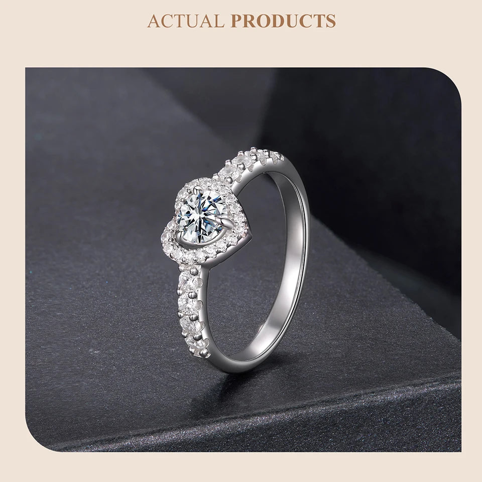 Moissanite Heart Eternity Ring