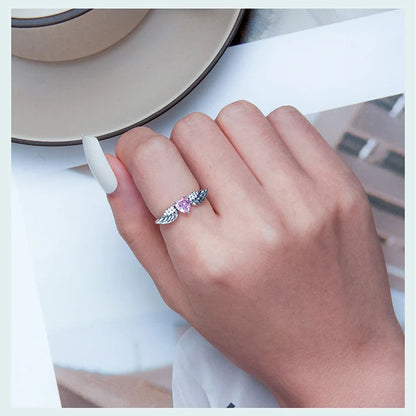 Angel Wing Heart Ring