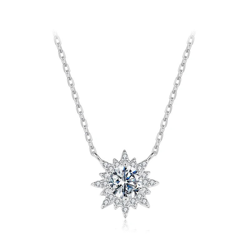 Radiant Sun Moissanite Pendant Necklace
