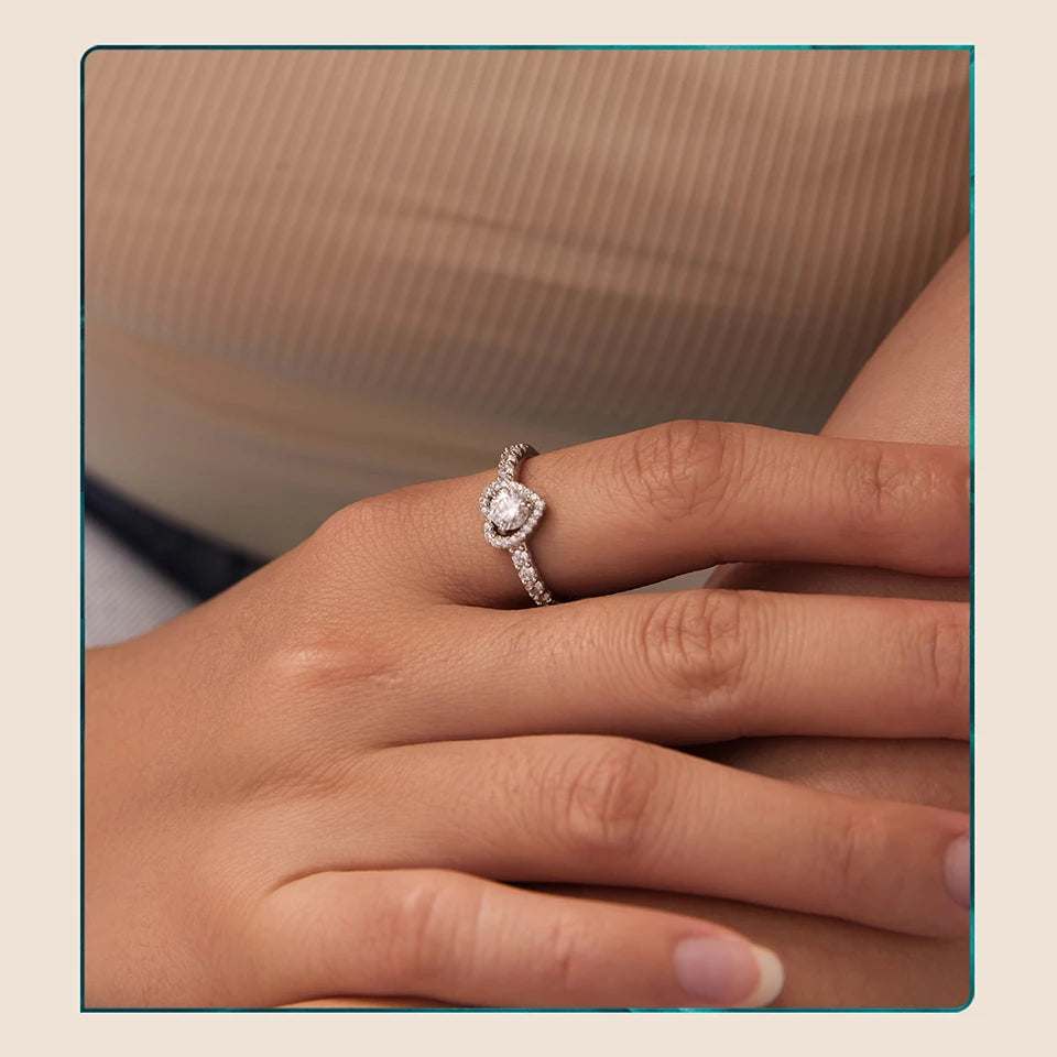 Moissanite Heart Eternity Ring