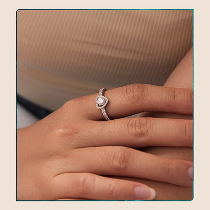 Moissanite Heart Eternity Ring