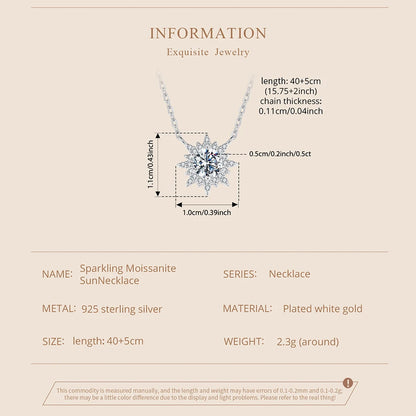 Radiant Sun Moissanite Pendant Necklace