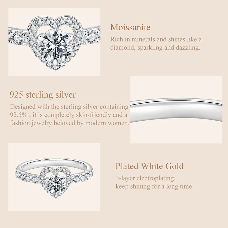 Moissanite Heart Eternity Ring