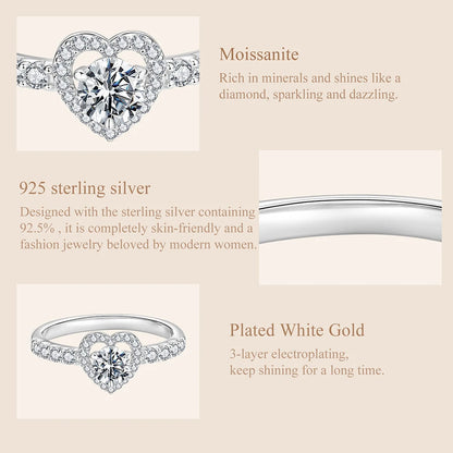 Moissanite Heart Eternity Ring