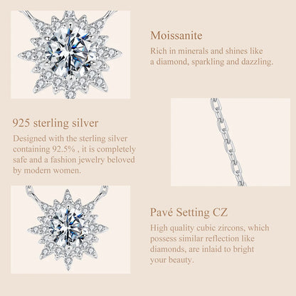 Radiant Sun Moissanite Pendant Necklace
