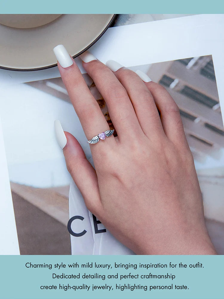 Angel Wing Heart Ring