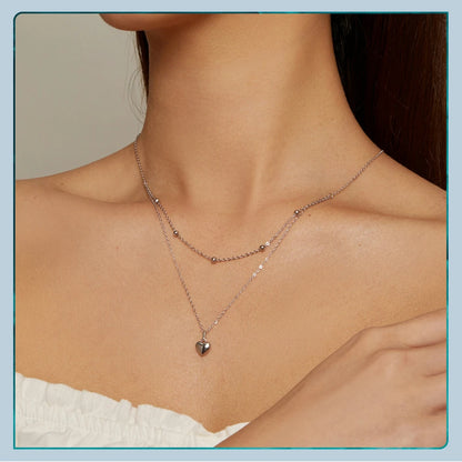 Double Heart Pendant Necklace