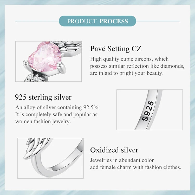 Angel Wing Heart Ring