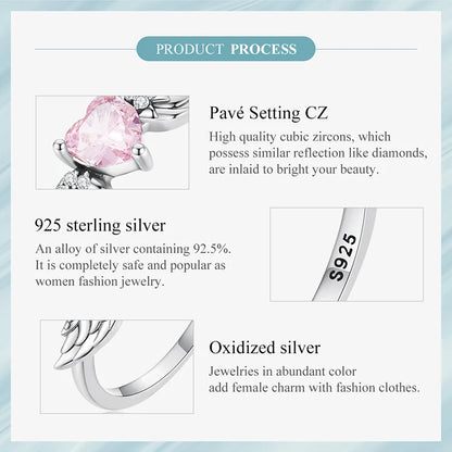 Angel Wing Heart Ring