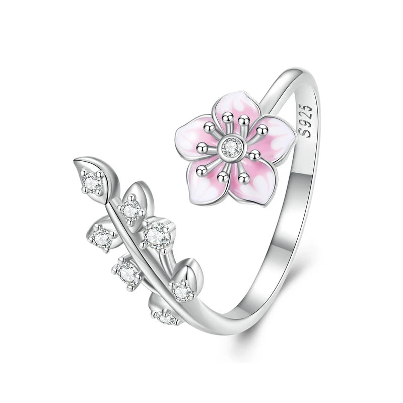 Pink Cherry Blossom Open Ring