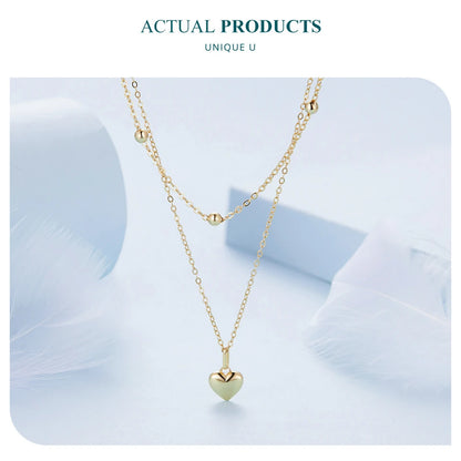 Double Heart Pendant Necklace