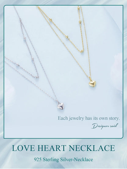 Double Heart Pendant Necklace