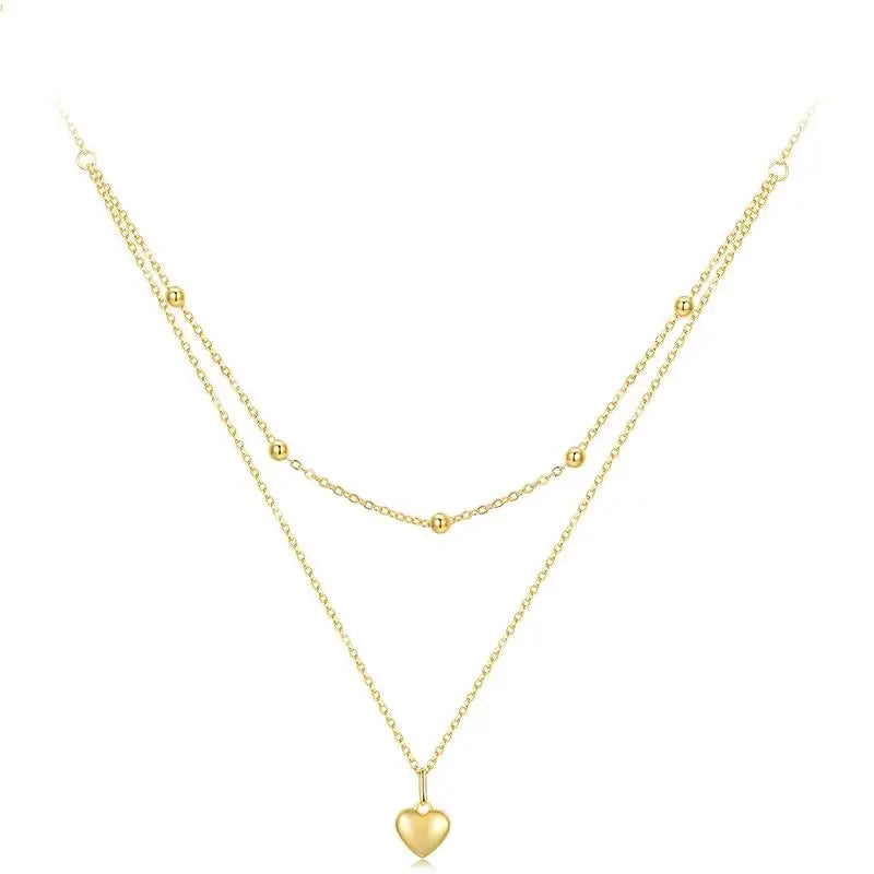 Double Heart Pendant Necklace
