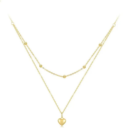 Double Heart Pendant Necklace