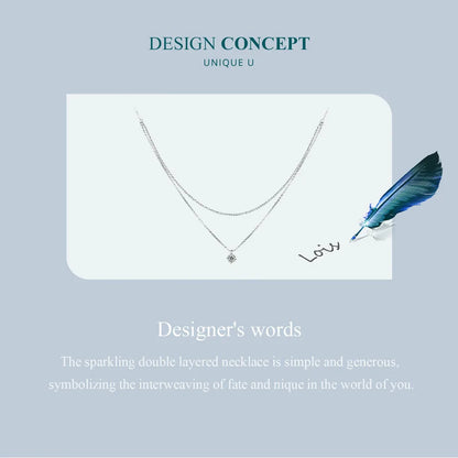 Double Layer Sterling Silver Necklace