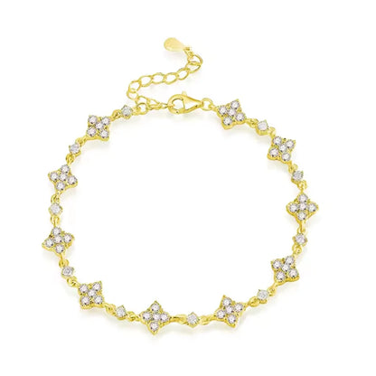 Moissanite Four Leaf Clover Bracelet