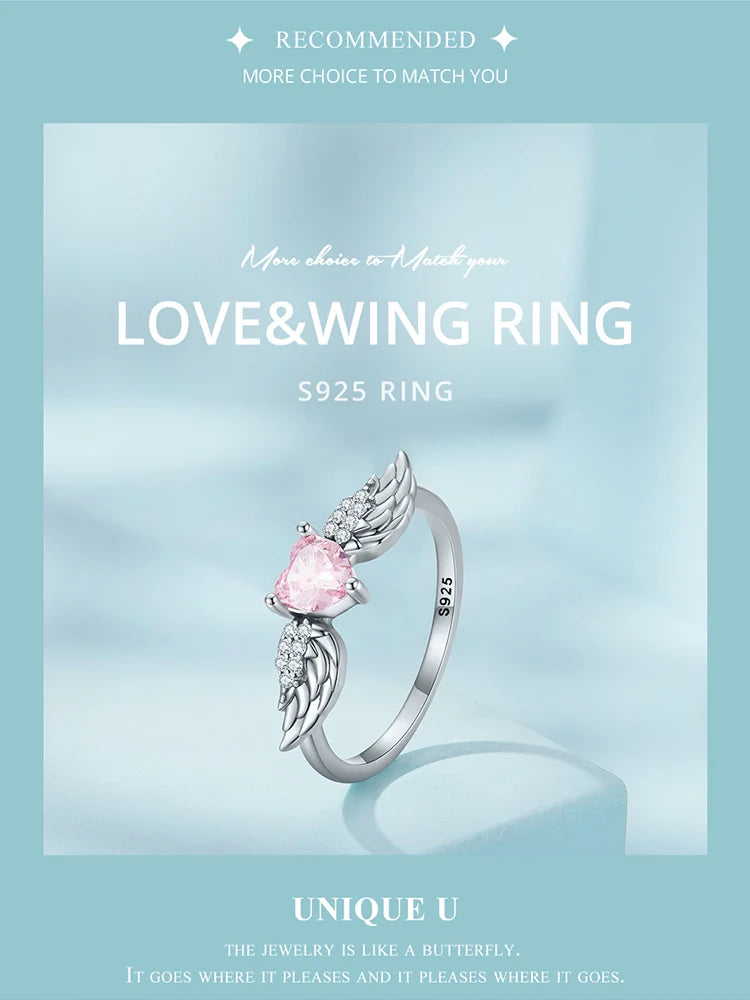 Angel Wing Heart Ring