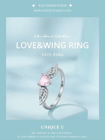 Angel Wing Heart Ring