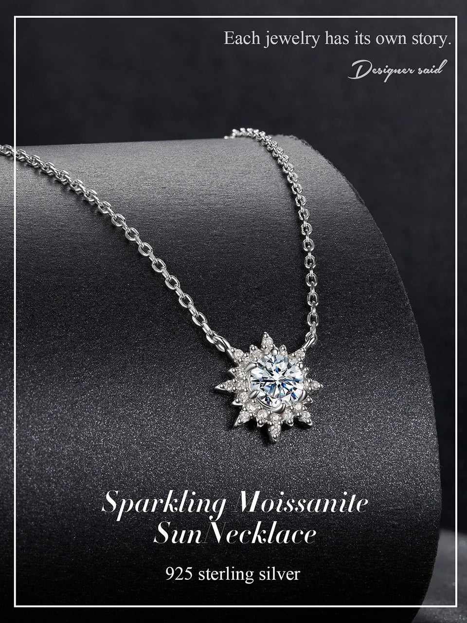 Radiant Sun Moissanite Pendant Necklace