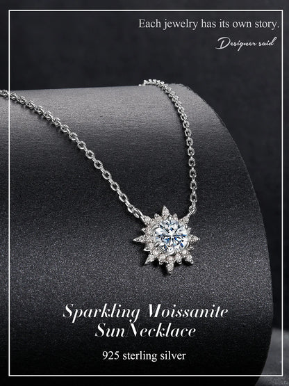 Radiant Sun Moissanite Pendant Necklace