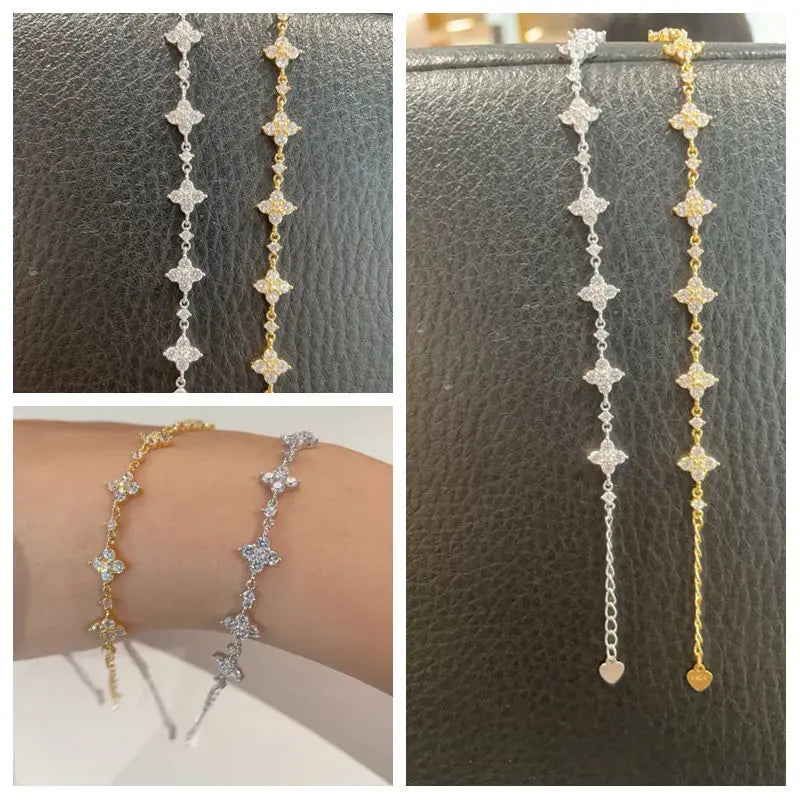 Moissanite Four Leaf Clover Bracelet