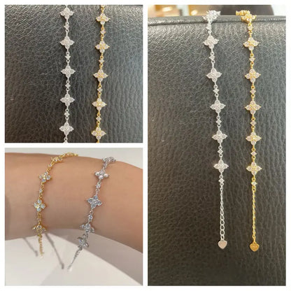 Moissanite Four Leaf Clover Bracelet