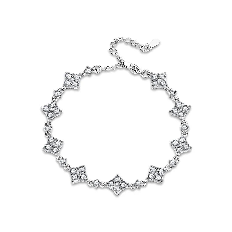 Moissanite Four Leaf Clover Bracelet