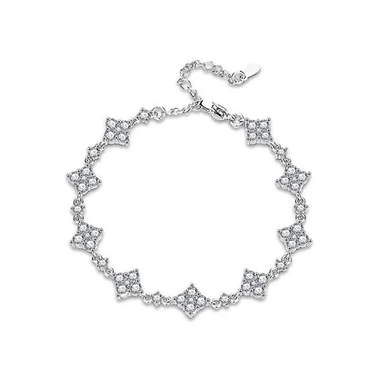Moissanite Four Leaf Clover Bracelet