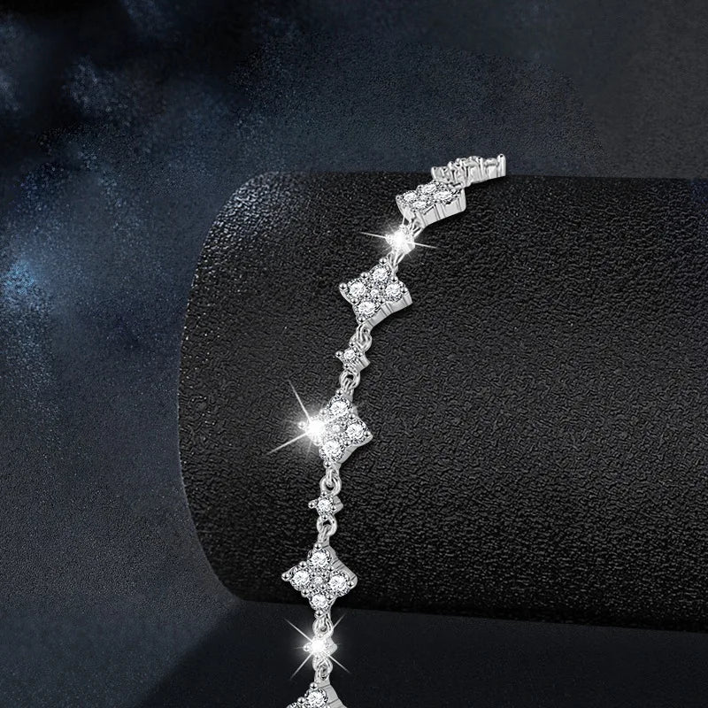 Moissanite Four Leaf Clover Bracelet