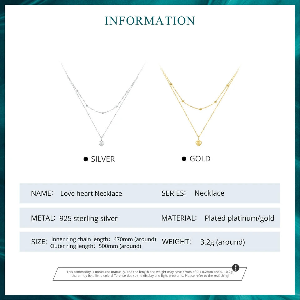 Double Heart Pendant Necklace